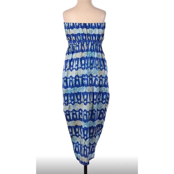 Anthropologie Andree DeLair Cordelia Strapless Batik Midi Dress XS - Picture 5 of 10